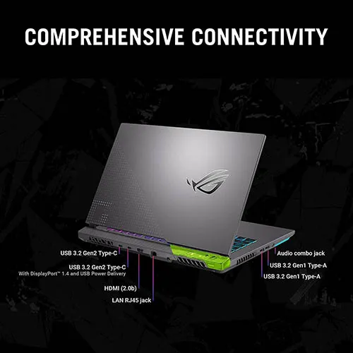 ASUS ROG Strix G17 (2022), 17.3-inch (43.94 cms) FHD 144Hz, AMD Ryzen 7-6800H, RTX 3050 4GB Graphics, Gaming Laptop (16GB/