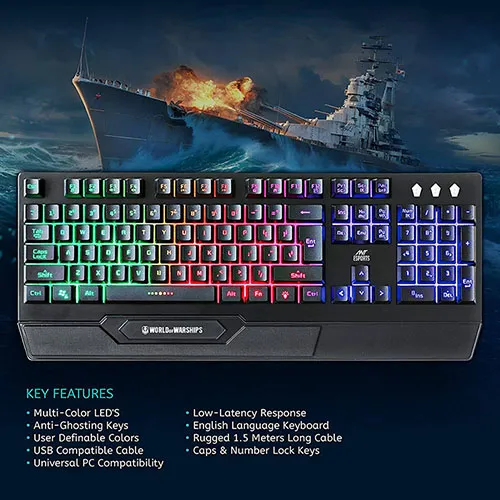 Ant Esports KM500W Gaming Backlit Keyboard and Mouse Combo, LED Wired Gaming Keyboard