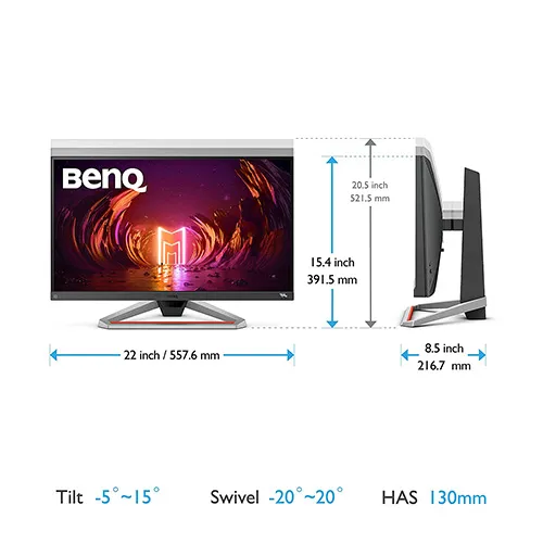 BenQ MOBIUZ EX2510S 24.5 inch IPS Gaming Monitor, 165Hz, 1ms, AMD FreeSync Premium, Full HD 1080p, HDR 400 Nits, 99% sRGB