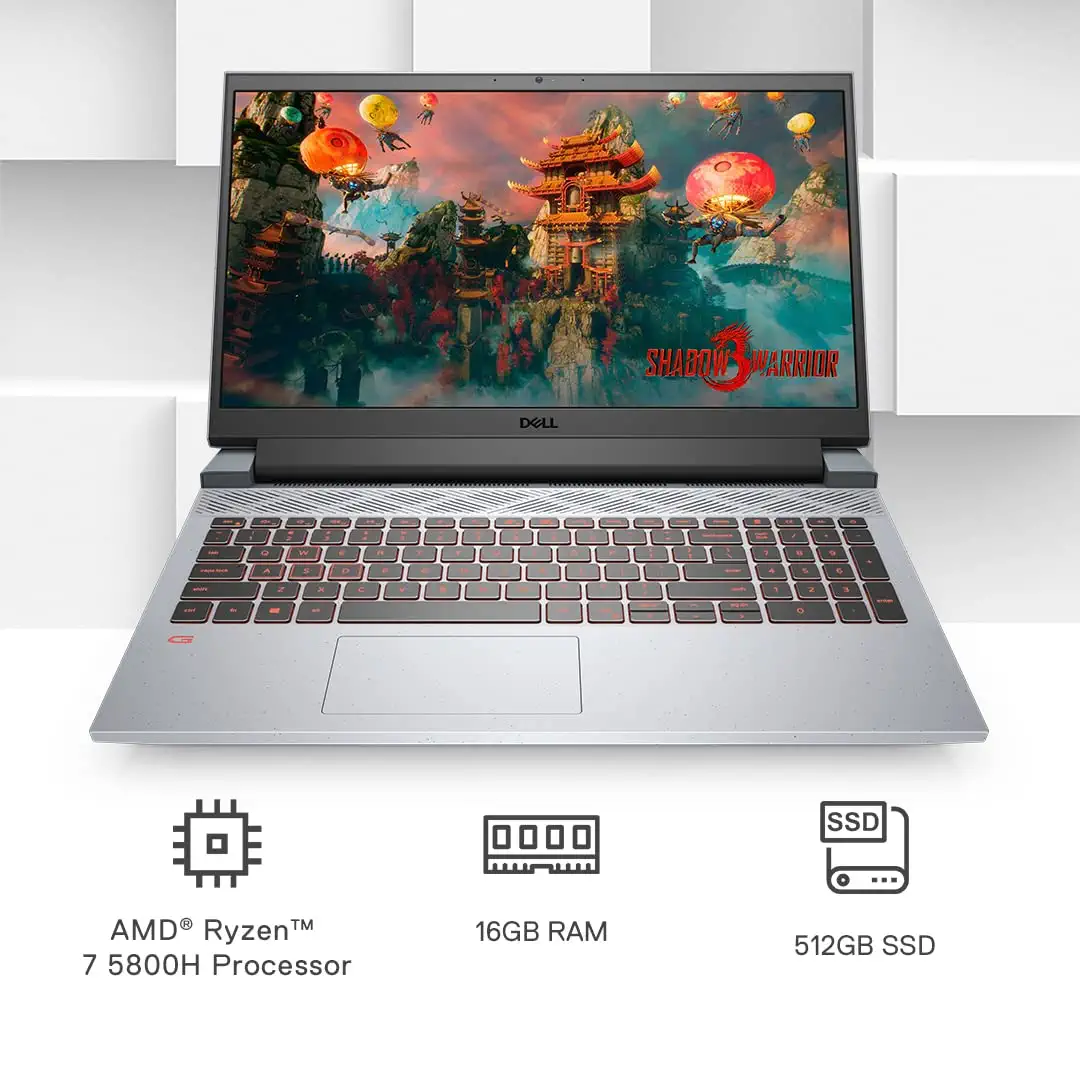 Dell New G15-5515 Gaming Laptop | AMD Rzen7-5800H | Windows 11+Mso'21 |16Gb Gddr4 | 512Gb Ssd | Nvidia RTX 3060