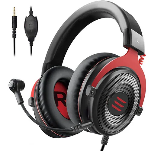 EKSA E900 Wired Stereo Gaming Headset-Over Ear Headphones with Noise Canceling Mic, Detachable Headset Compatible with PS4