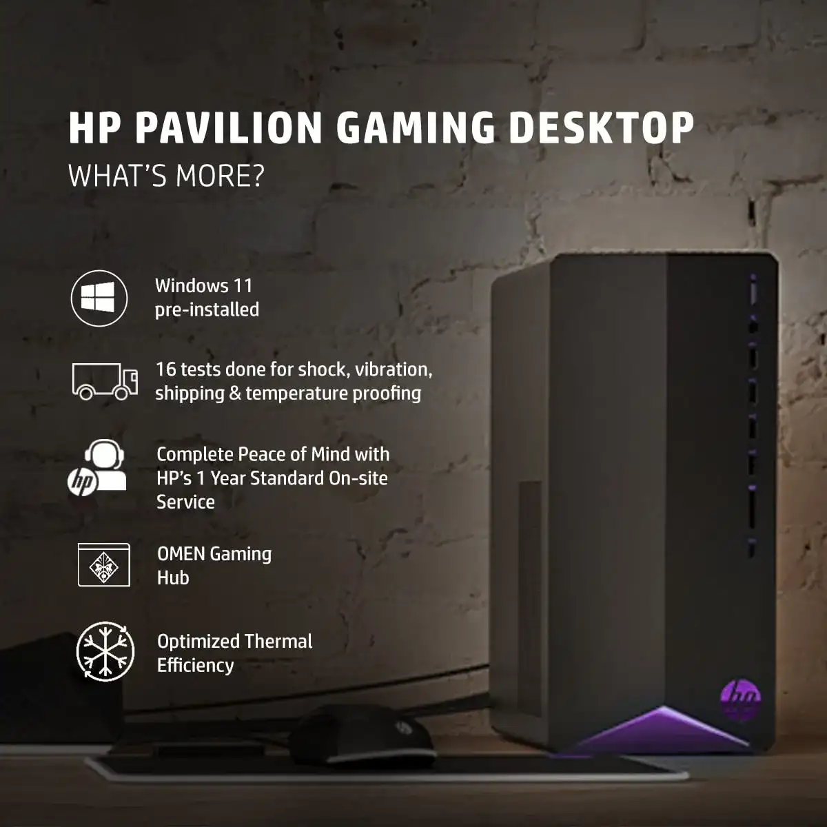 HP Pavilion Gaming Desktop PC 11th Gen Intel Core i5 Processor (16GB/1TB SSD/NVIDIA GeForce RTX 3060Ti 8GB