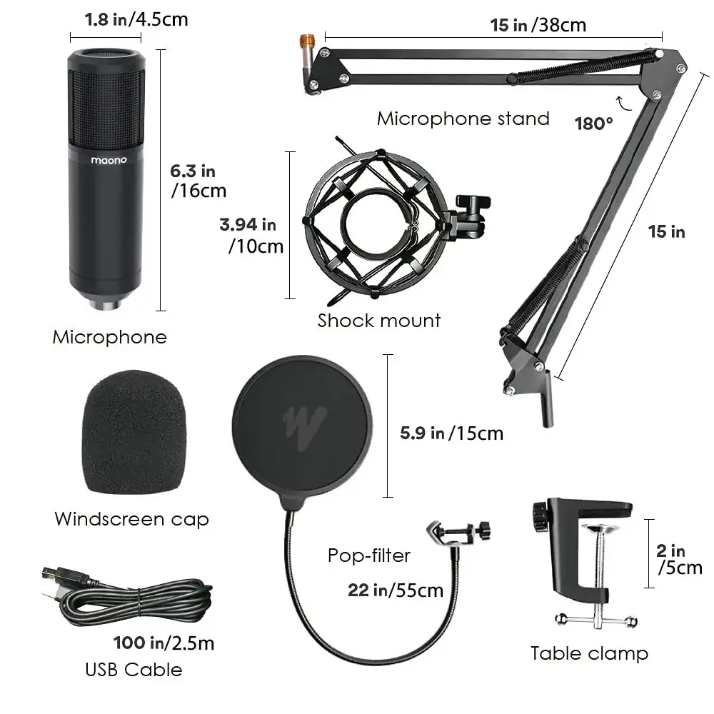 Maono AU-PM420 USB Podcast Condenser Microphone