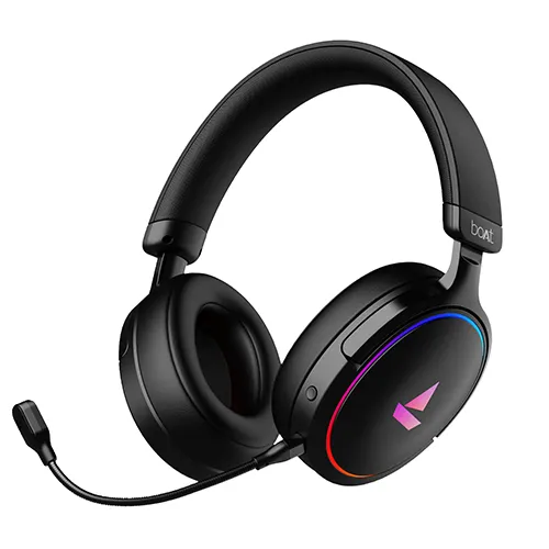 boAt Newly Launched Immortal IM 300 Over-Ear Gaming Headphones with 50mm Drivers, 3D Spatial Sound, RGB LEDs, Dual Mics &