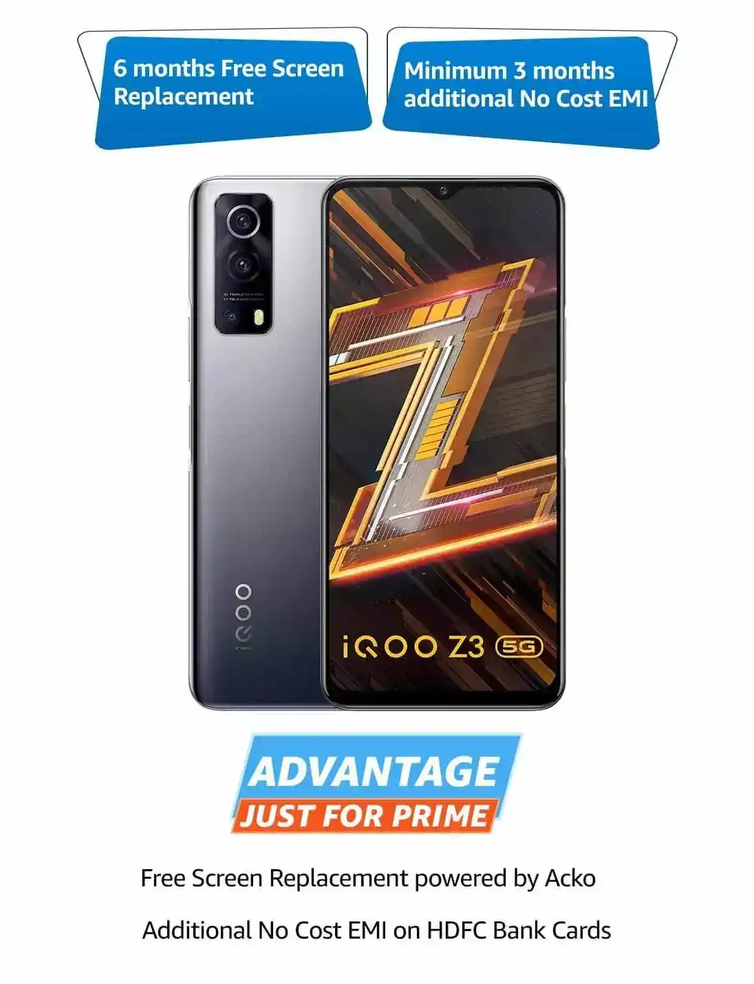 iQOO Z3 5G (Ace Black, 6GB RAM, 128GB Storage)